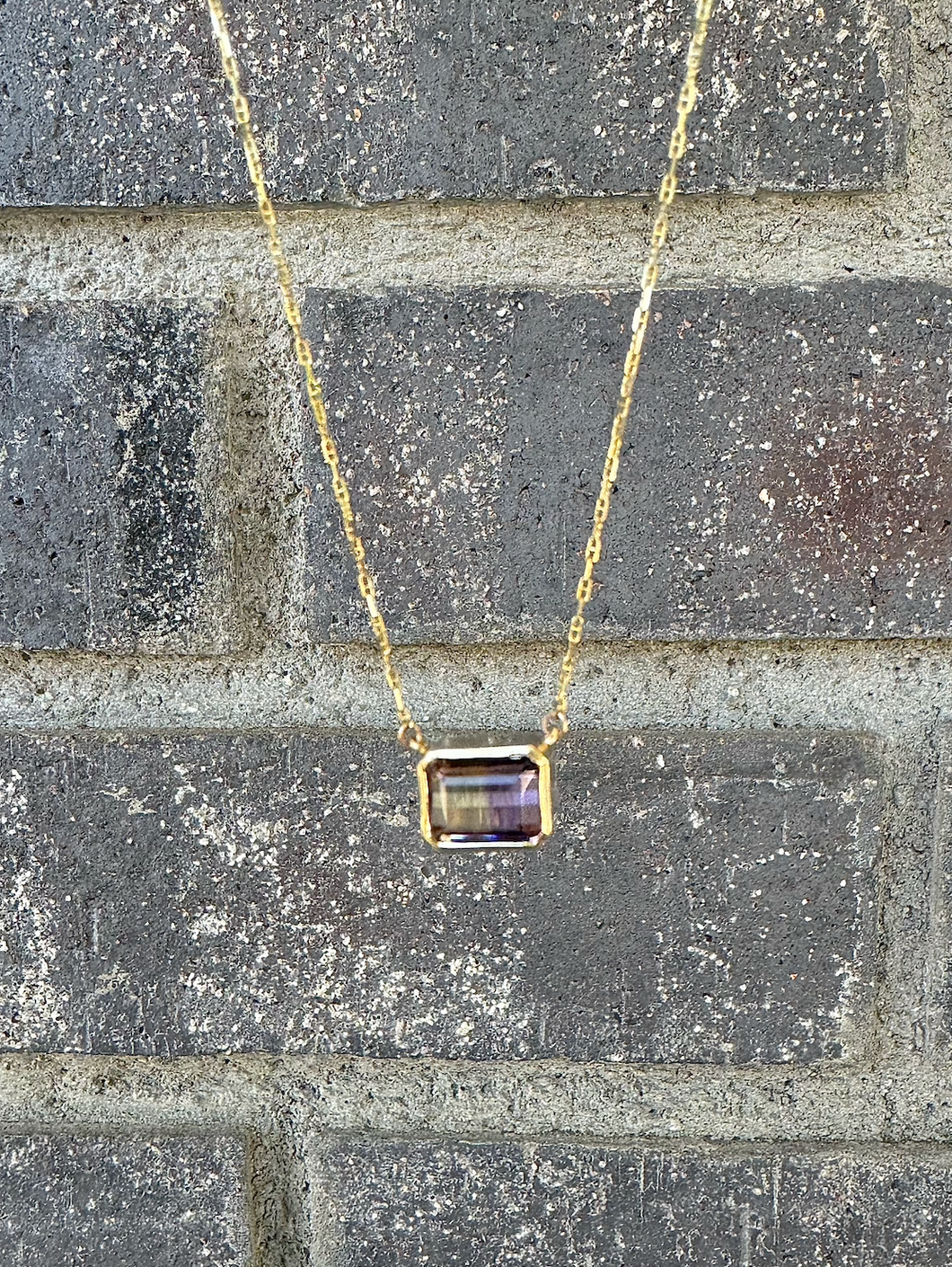 14k Emerald Cut Ametrine Necklace