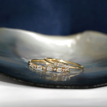Load image into Gallery viewer, LUNA | Baguette and Round White Sapphire Band Ring by Aurelie Gi — alternate angle
