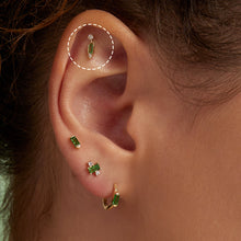 Load image into Gallery viewer, VESPER | Tsavorite and Lab Grown Diamond Threadless Flatback Earring by Aurelie Gi — detail view

