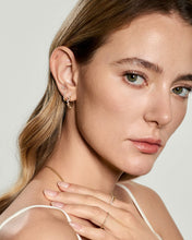Load image into Gallery viewer, LEANDRA | Marquise and Round Lab Grown Diamond Single Huggie by Aurelie Gi — alternate angle
