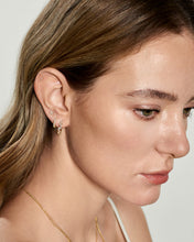 Load image into Gallery viewer, LEANDRA | Marquise and Round Lab Grown Diamond Single Huggie by Aurelie Gi — alternate angle
