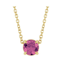 Load image into Gallery viewer, 14k Yellow Gold Natural Pink Tourmaline 5 mm Solitaire Necklace
