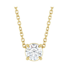 Load image into Gallery viewer, 14k Yellow Gold Natural White Sapphire 5 mm Solitaire Necklace
