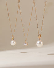 Load image into Gallery viewer, KALINDA | Pearl Necklace with Lab Grown Diamond Accent by Aurelie Gi — alternate angle
