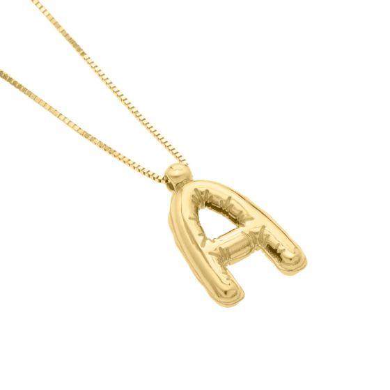 14K Helium Initial Pendant