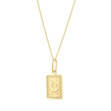 Load image into Gallery viewer, 14K Rectangle Moon Talisman Pendant
