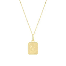 Load image into Gallery viewer, 14K Rectangle Moon Talisman Pendant
