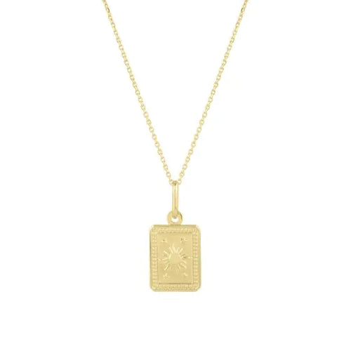 14K Rectangle Sun Pendant