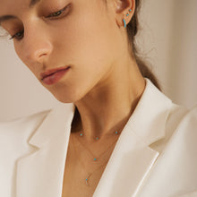 Load image into Gallery viewer, AMIRA | Turquoise &amp; White Sapphire Waterfall Necklace Necklaces AURELIE GI 
