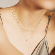 Load image into Gallery viewer, OPHELIA | Mini White Pearl &amp; White Sapphire Strand Necklace Necklaces AURELIE GI 
