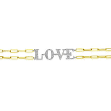 Load image into Gallery viewer, Diamond Love Paperclip Chain Bracelet
