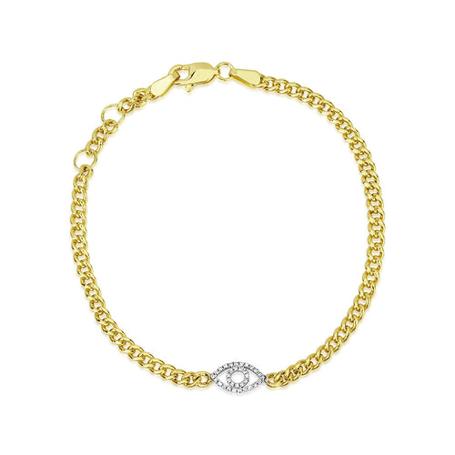 Chunky Cuban Chain Eye Bracelet