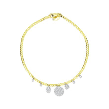 Load image into Gallery viewer, Dainty Cuban Chain Pave Charm Bracelet
