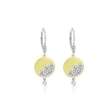 Load image into Gallery viewer, Yellow Gold Scattered Diamond Disk Earrings

