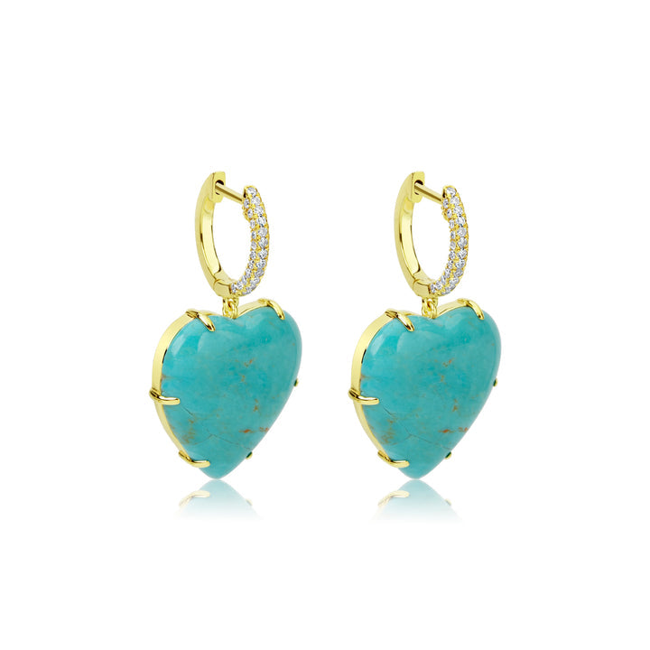 Turquoise Heart Statement Earrings