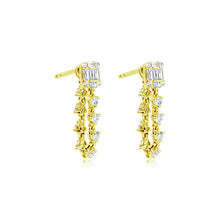 Load image into Gallery viewer, Emerald Illusion Studs with Diamond Chain
