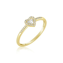 Load image into Gallery viewer, Yellow Gold Diamond Baguette Heart Ring
