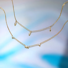 Load image into Gallery viewer, Marina | Floating Triple Baguette White Sapphire Necklace Necklaces AURELIE GI 
