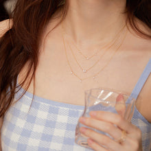 Load image into Gallery viewer, Danica | Baguette White Sapphire Station Necklace Necklaces AURELIE GI 
