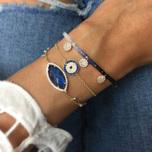 Load image into Gallery viewer, Round Evil Eye Diamonds and Sapphire Bracelet

