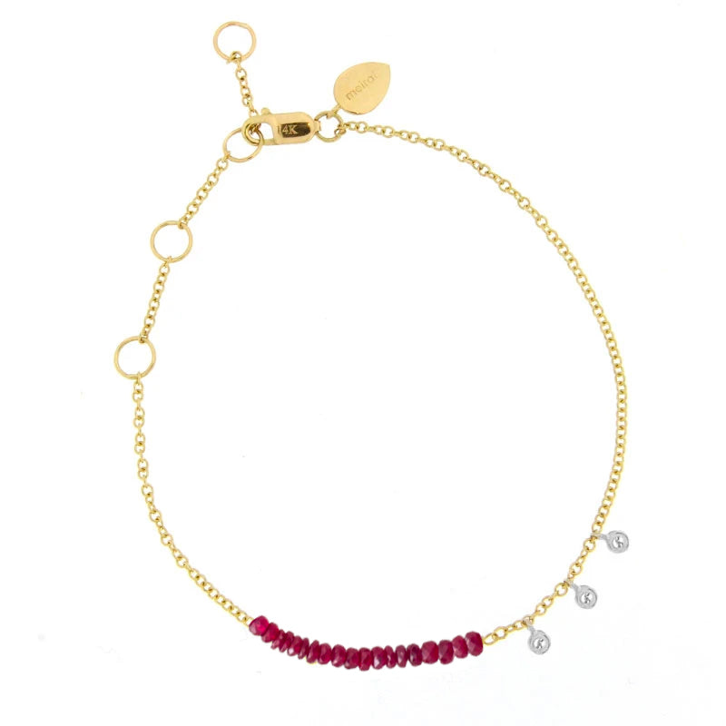 Yellow Gold Ruby Bracelet with Diamonds