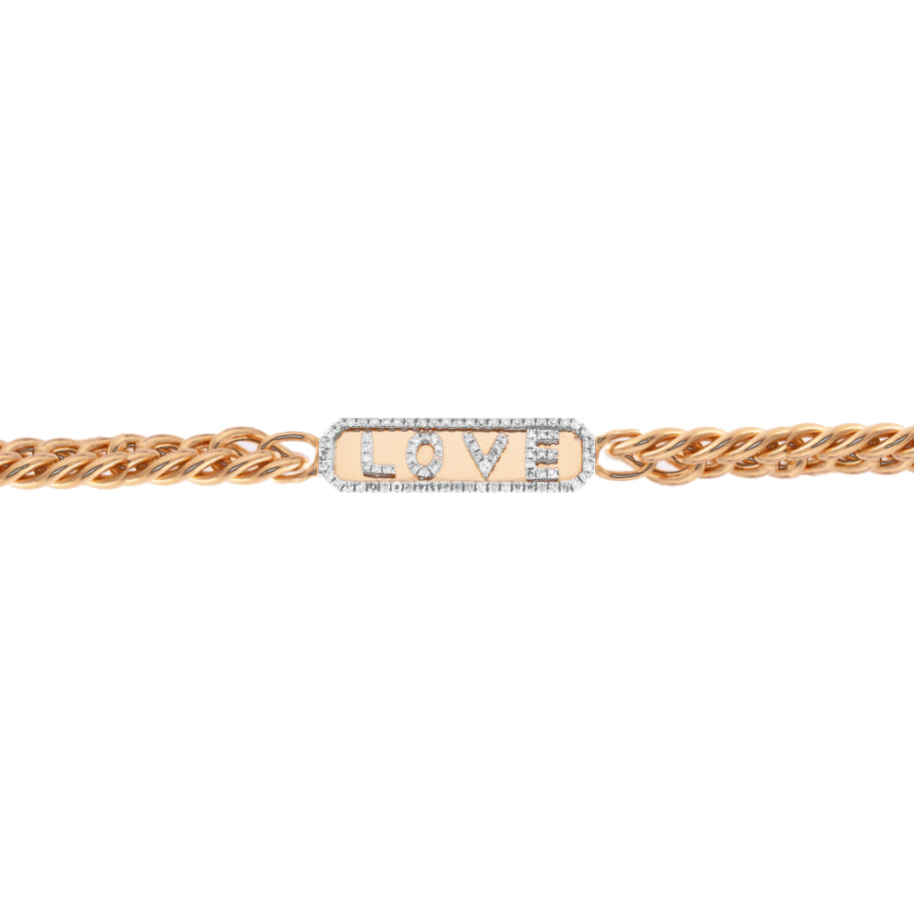 Rose Gold Chunky Chain Love Bracelet