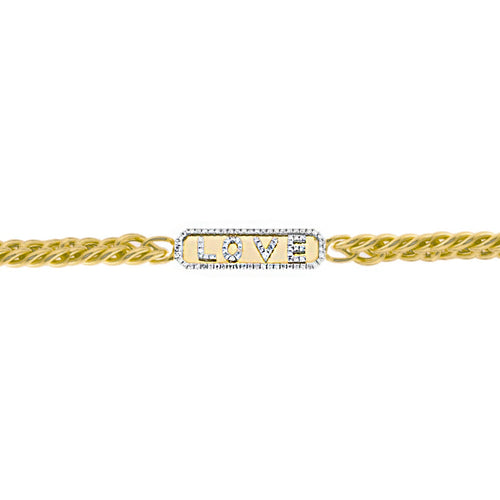 Yellow Gold Chunky Chain Love Bracelet