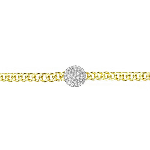 Diamond Disk Chain Bracelet