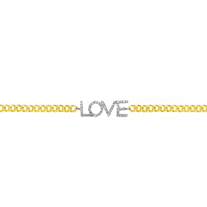 Diamond Love Chain Bracelet