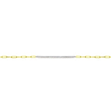 Load image into Gallery viewer, Paperclip Chain Bracelet with Diamond Bar

