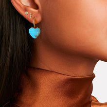Load image into Gallery viewer, Turquoise Heart Statement Earrings
