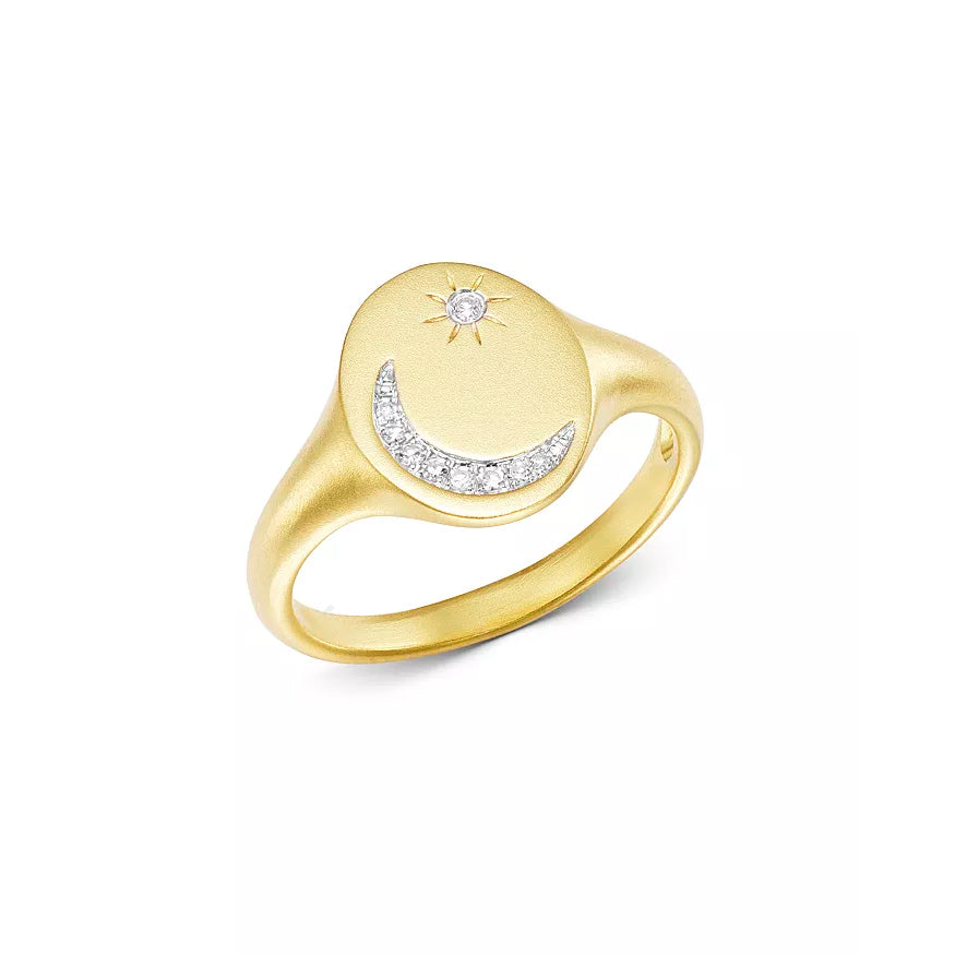 Meira T Moon and Star Signet Ring