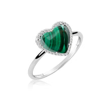 Load image into Gallery viewer, Malachite Heart Ring
