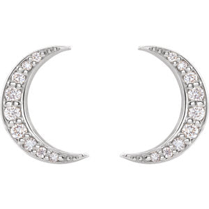Diamond moon earrings white gold