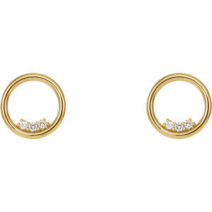 Mini-circle Diamond Earrings