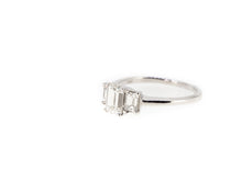 Load image into Gallery viewer, Emerald cut 3 stone engagement ring
