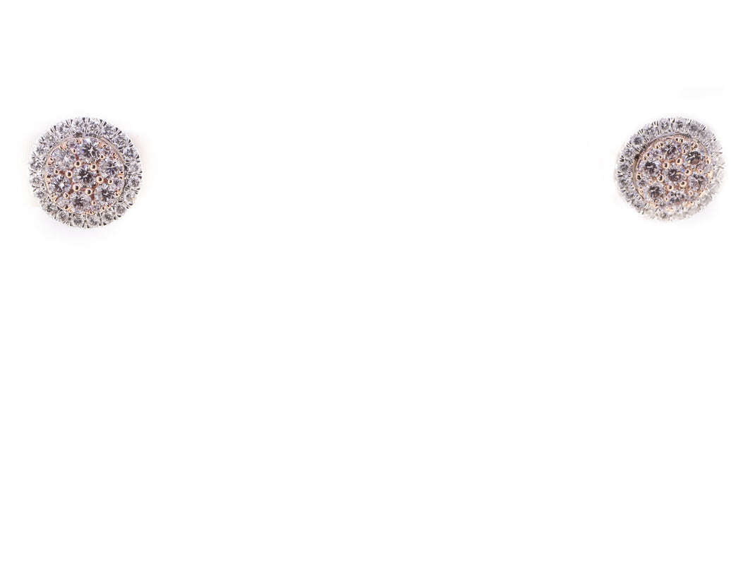 pink diamond pave studs