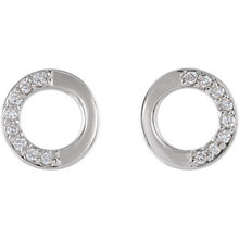 Load image into Gallery viewer, Mini Circle Half Diamond Earrings
