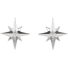 Load image into Gallery viewer, Diamond starburst earrings white gold

