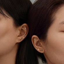 Load image into Gallery viewer, JANUARY | Garnet and White Sapphire Single Earring Studs AURELIE GI 
