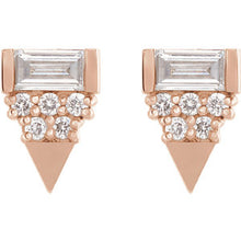 Load image into Gallery viewer, Geo-Triangle Diamond Earrings
