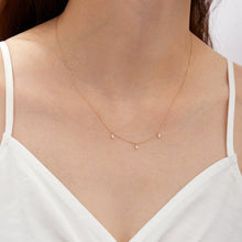 Load image into Gallery viewer, Marina | Floating Triple Baguette White Sapphire Necklace Necklaces AURELIE GI 
