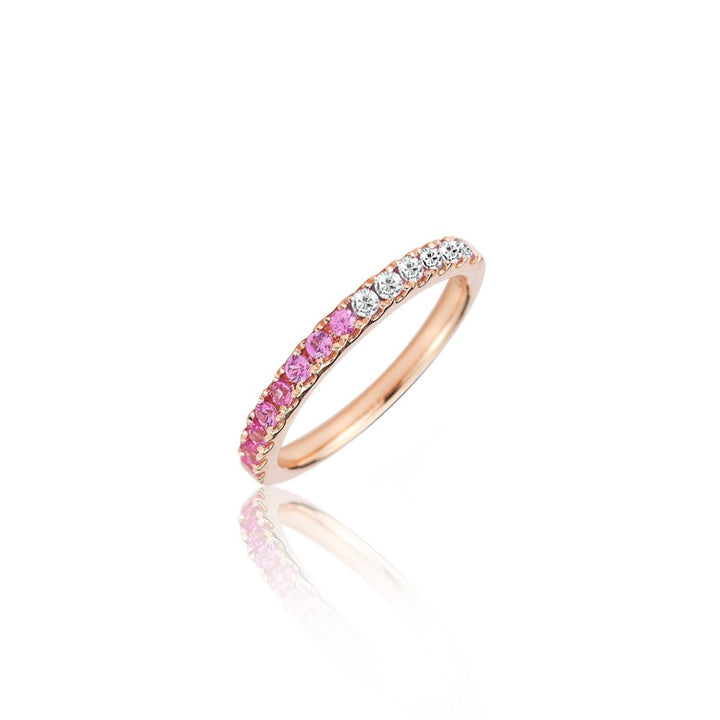 Diamond & Pink Sapphire Half and Half Ring