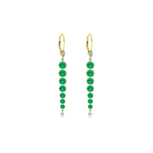 Bezel Set Emerald Earrings
