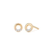 Load image into Gallery viewer, LENA| Open Circle Diamond Studs
