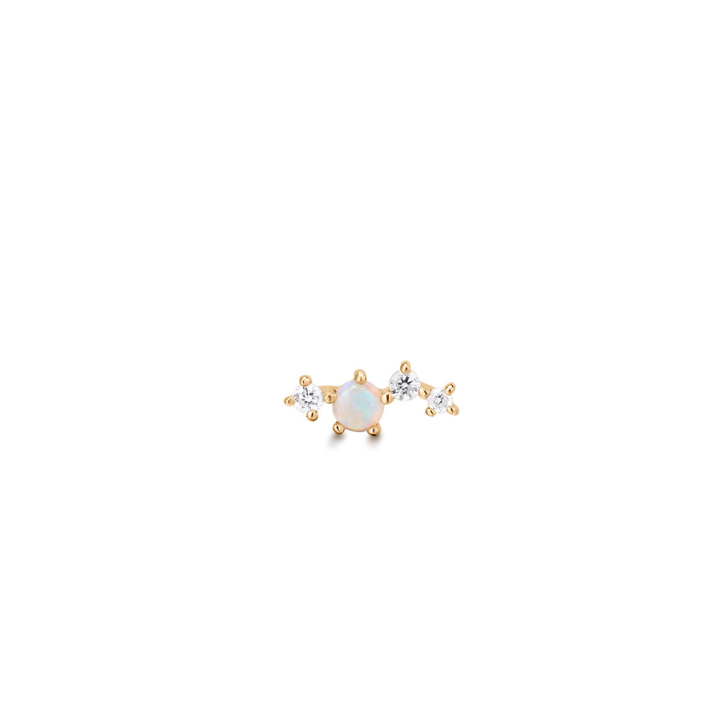 VENUS | Single Opal and Diamond Stud