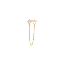 Load image into Gallery viewer, AVA | White Sapphire Chain Single Drop Earring Drop Earrings AURELIE GI 
