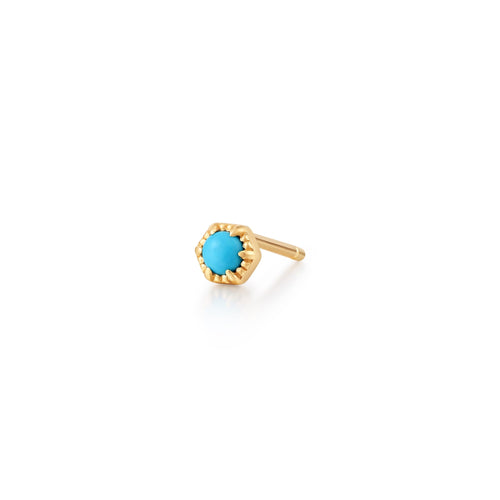 AMINA | Turquoise Solitaire Single Stud Studs AURELIE GI 