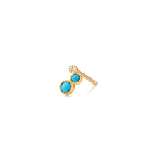 Load image into Gallery viewer, AMIRA | Turquoise &amp; White Sapphire Waterfall Single Earring Studs AURELIE GI 
