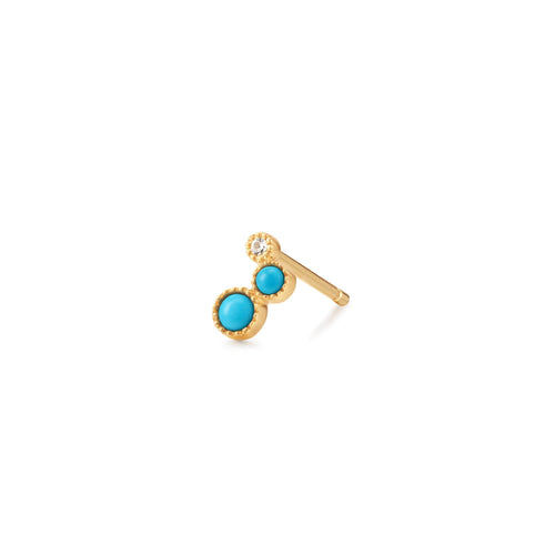 AMIRA | Turquoise & White Sapphire Waterfall Single Earring Studs AURELIE GI 